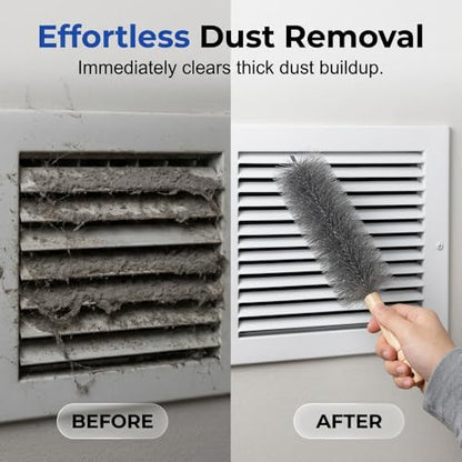 Fan Cleaning Brush, 2026 New Bendable Microfiber Head Dusting Brushes, Reusable Fan Cleaner Brush Dust Remover for Electric Fans, Air Conditioning, Car Vents and Blind，Blue：43cm - color: Blue, size: 43cm