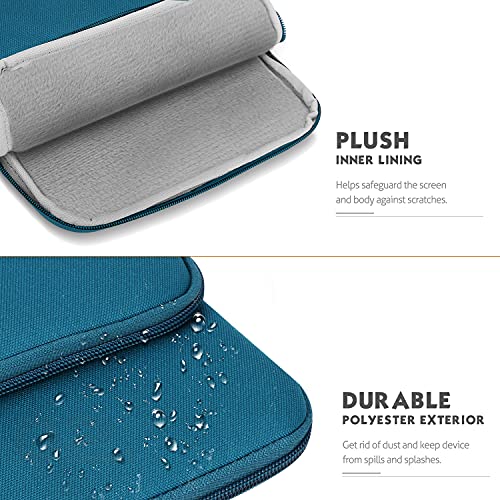 MoKo 13.3-14 Inch Laptop Sleeve Bag Carrying Case with Accessory Pocket | Fits MacBook Pro 14-inch M3/M2, MacBook Pro 13-inch M2/M1, MacBook Air 13.6-inch M2 and Surface Pro 9/8 13-inch, Peacock Blue - color: Peacock Blue, size: 13.3-14 Inch