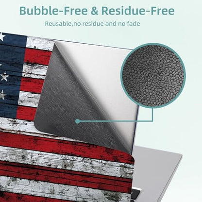Universal Laptop Skin Decal, 3-Piece Vinyl Protector for 12 13 14 15.6" Notebook, Waterproof Anti-Scratch, Easy Trim & Bubble-Free Finish, American Flag Painted - color: American Flag Painted