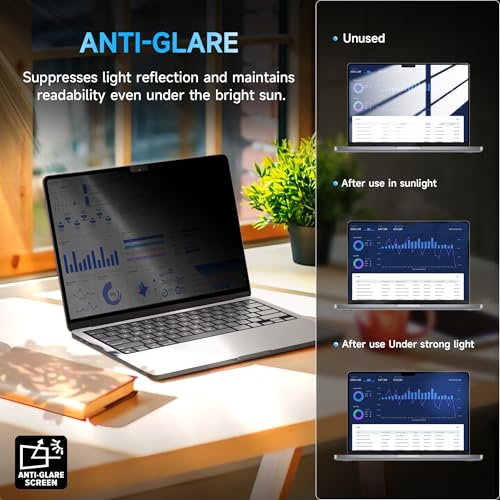 Mamol Privacy Screen for MacBook Pro 13 Inch(2016-2022, M1, M2) & MacBook Air 13" (2018-2021, M1), MagicSuction Removable Vacuum Adsorption Anti Spy - size: 13 Inch Macbook Air (2018-2021)/Pro (2016-2022)