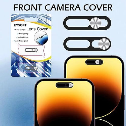 Front Camera Cover,Webcam Cover Compatible for iPhone 14Pro/14 Pro Max,Protect Privacy and Security,Not Affect Face ID, Strong Adhesive-2 Pack-Silver - color: Silver