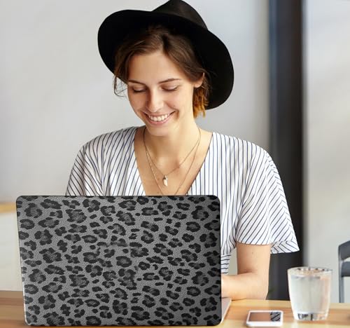 for MacBook Pro 13 Inch Case 2026-2016 M2 M1 A2338 A2251 A2289 A2159 A1989 A1708 A1706, PU Leather Cheetah Leopard Print Hard Shell & Keyboard Cover, Black - color: Leopard Black, size: 2016-2026 Macbook Pro 13 inch M1 M2