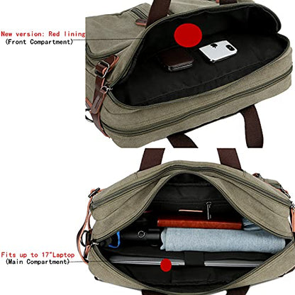 Baosha Convertible Briefcase Backpack 17 Inch Laptop Bag Case Business Briefcase HB-22 - color: Amy Green