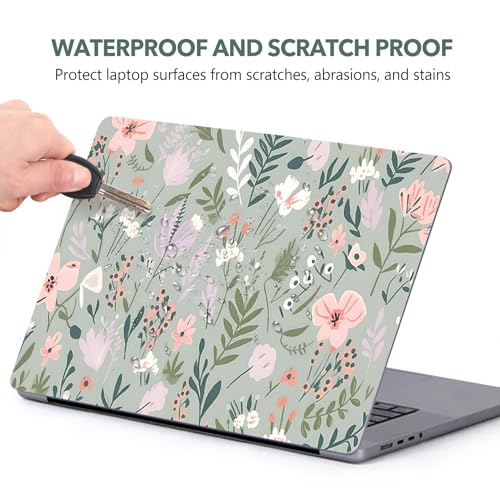 AIMSA Laptop Notebook Skin Sticker Cover Decal, 12 13 13.3 14 15 15.4 15.6 inch Laptop Vinyl Skin Sticker Netbook Cover Art Protector, Pink White Flowers Plants - color: Pink White Flowers Plants