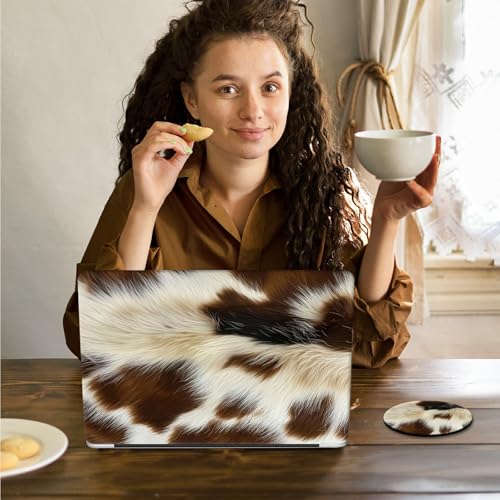Laptop Skin Sticker Decal 15.6 Inch,12 13 13.3 14 15 15.6 in Laptop Netbook Skins for Notebook,Art Decal Removable Waterproof Scratch Resistant,Universal Vinyl Cover,Brown White Fur Print - color: Brown White Fur Print
