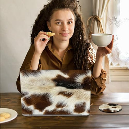 Laptop Skin Sticker Decal 15.6 Inch,12 13 13.3 14 15 15.6 in Laptop Netbook Skins for Notebook,Art Decal Removable Waterproof Scratch Resistant,Universal Vinyl Cover,Brown White Fur Print - color: Brown White Fur Print