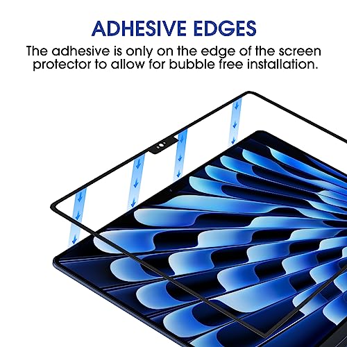 amFilm Screen Protector for MacBook Air 15'' M4/M3/M2 Chip Tempered Glass | Scratch Protection, Easy to Instllation & Bubble Free, HD Clear, Ultra Thin (Regular 15 inch) - size: Regular 15.3 inch
