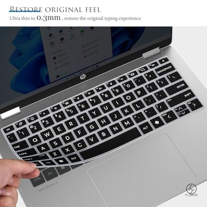 Keyboard Cover for 14" HP OmniBook 5 AI PC 14-he0099nr 14-he0017nr, HP OmniBook 5 Flip 14-fp0000 14-fp0057nr/OmniBook Laptop 14-fe1048nr Keyboard Skin(Not for OmniBook X Flip 14-fm 14-fk 16-ar)-Black - color: Black