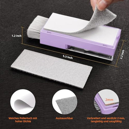 All-in-1 Keyboard Cleaner Laptop Cleaning Kit,Computer Screen-Safe Tools | MacBook iPad iPhone,Electronics Brush Tool for PC Camera Lens Earbuds,Deep Cleaning Spray Cloth, High-Density Soft Brush - color: Light Purple