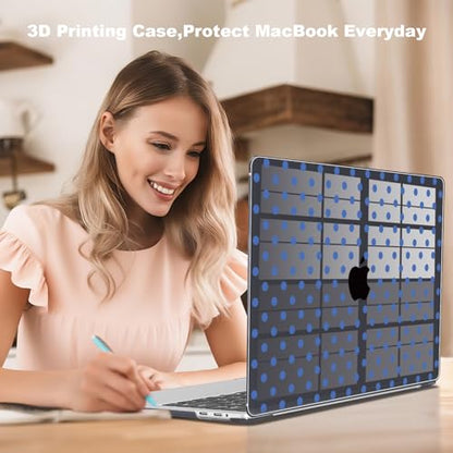 Teryeefi for MacBook Pro 13 inch Case M2 M1 2016-2022 Release Model A2338 A2289 A2251 A2159 A1989 A1706 A1708 Plastic Hard Shell Case Cover with Keyboard Cover & Screen Protector, Black Polka Dots - color: Black Polka Dots
