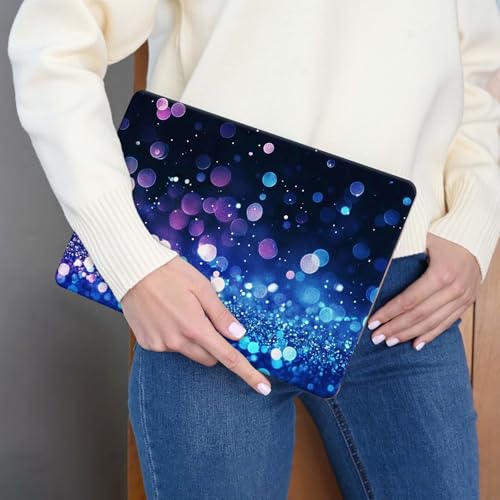 15.6 Inch Laptop Skin Sticker, Reusable Vinyl Cover Protector with 2 Wrist Pad Skins, Removable Waterproof Scratch-Resistant for 12-15.6 Inch Laptop Notebook,Glowing Blue and Purple Glitter - color: Glowing Blue And Purple Glitter