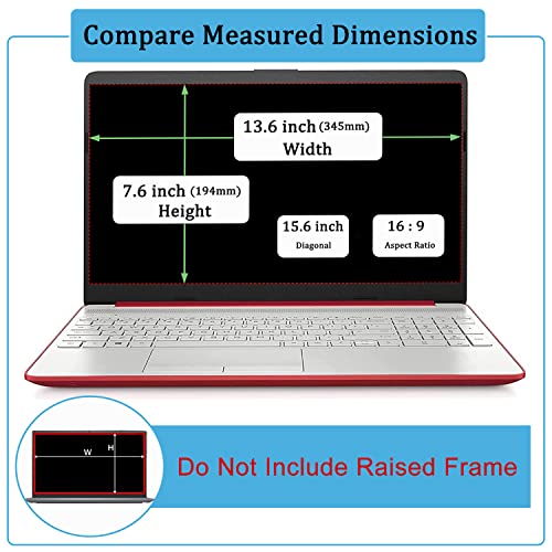 2 Pack 15.6" Tempered Glass Screen Protector For HP Laptop 15.6, HP Pavilion/Envy 15.6, Dell Inspiron 15, Lenovo Ideapad 15, Acer Aspire 5, Chromebook 15.6 & Other 15.6'' 16:9 Laptop,9H Hardness - size: 15.6 inch with 16:9