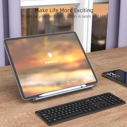 Portable Monitor Stand for Desk, Drawing Tablet Stand Ergonomic 8-Level Adjustable Height Travel Foldable Aluminum Alloy Desktop Tablet Holder for Home,Office or Travel