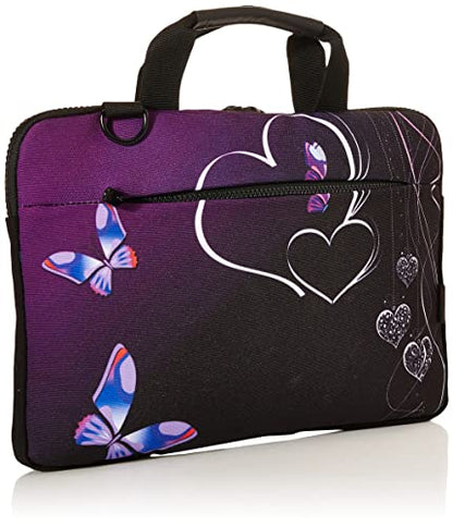 iColor Purple Butterflies Canvas Laptop Carrying Shoulder Sleeve Case Protective Bag Briefcase Fits 11.6 12 12.9 13 13.3 Inches Laptop Ultrabook Netbook CSH-05 - color: Csh-05