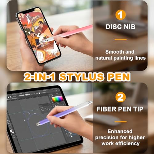 Stylus Pen for Touchscreen (5 Pack), with Magnetic Pen Cap, 2 in 1 High Precision Stylus Pen for iPad/iPhone/Nintendo Switch/Samsung/Android Smartphone and Tablets, Compatible with All Touch Screen