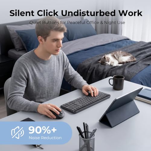 seenda Wireless Trackball Mouse, Ergonomic Bluetooth Rollerball Mouse,Black | USB-C rechargeable, 3-device Bluetooth+2.4G USB, thumb control, 5-level DPI and space-saving comfort for laptop, PC and Mac. - color: Black