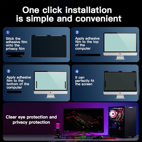 21.5 Inch Magnetic Hanging Computer Privacy Screen for 16:9 Widescreen Monitor, Removable Privacy Screen Anti Glare Blue Light Computer Screen Privacy Shield, Anti-Scratch - color: 1 Pack Magnetic Hanging 21.5 Inch for 16:9