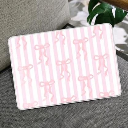 MEEgoodo Printed Case for New MacBook Neo 13 inch 2026 Release(Fit Model A3404), Laptop Hard Shell Cases with Keyboard Skin & Screen Protector & Webcam Covers, Pink Bows&Stripes - color: Pink Bows&Stripes