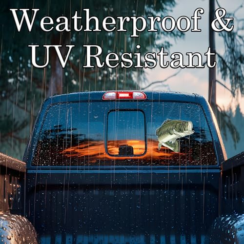 Large Fishing Bass Fish Sticker Decal Fishing Bumper Sticker Fish Auto Decal Car Truck Boat RV Real Life Pole Tackle Box Fisherman (8 Inch) - size: 8 Inch
