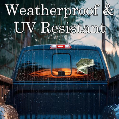 Large Fishing Bass Fish Sticker Decal Fishing Bumper Sticker Fish Auto Decal Car Truck Boat RV Real Life Pole Tackle Box Fisherman (8 Inch) - size: 8 Inch