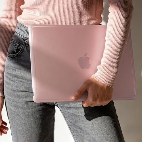 EooCoo Reinforced Anti-Crack Case for MacBook Air 13 inch,M5-M2 2026-2022 | True-to-Device Matte Texture, Anti-Fingerprint, Perfect Fit, Hard Shell Laptop Cover for MacBook Air 13.6 inch - color: Pink