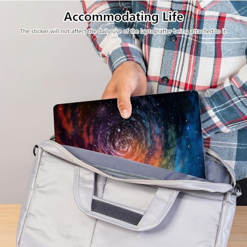 Universal Laptop Skin Sticker with 2 Wrist Pad Skins, Waterproof Scratch Resistant Vinyl Laptop Cover Decal, Cut to Fit for 11–15.6 Inch MacBook HP Dell Lenovo, Interstellar Universe - color: Interstellar Universe