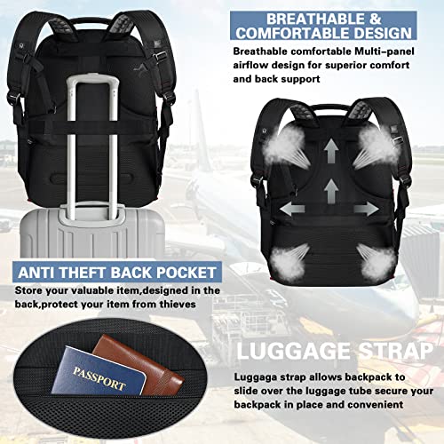 SINVICKO 18.4 Laptop Backpack for Men, Extra Large Gaming Backbag, TSA Friendly Big Capacity Heavy Duty Travel Computer Bag RFID Anti-theft Pocket Backbag,21.2 * 15.5 * 11.5inch Red - color: Rfid 18.4 Inch Red