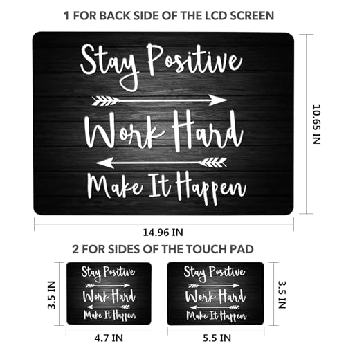 AIMSA Laptop Notebook Skin Sticker Decal, 12/13/13.3/14/15/15.4/15.6 inch Laptop Universal Cover, Scratch Resistant Art Decal Protector, Stay Positive Black - color: Stay Positive Black