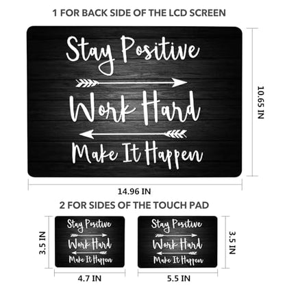 AIMSA Laptop Notebook Skin Sticker Decal, 12/13/13.3/14/15/15.4/15.6 inch Laptop Universal Cover, Scratch Resistant Art Decal Protector, Stay Positive Black - color: Stay Positive Black