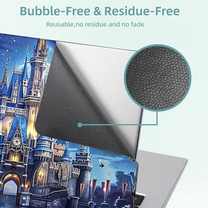 Universal Laptop Skin Decal, 3-Piece Vinyl Protector for 12 13 14 15.6" Notebook, Waterproof Anti-Scratch, Easy Trim & Bubble-Free Finish, Castle in Moonlight Surrounded - color: Castle in Moonlight Surrounded
