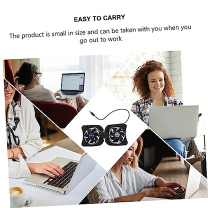 Balacoo Portable Foldable Laptop Cooling Pad with Dual USB Fans Compact Design for Efficient Heat Dissipation and Slip-Resistant Protection for Notebook Use