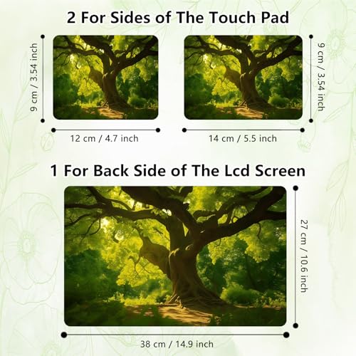 Laptop Skin Sticker Decal, Universal Reusable Vinyl Laptop Cover for 12" 13" 13.3" 14" 15" 15.4" 15.6" Notebook PC, Waterproof Scratch-Resistant with 2 Wrist Pads, Easy to Apply & Remove,Forest Tree - color: Forest Tree