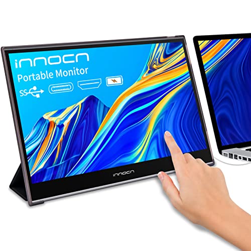 INNOCN Portable Monitor Touchscreen for Laptop 15.6" FHD 1080P HDMI External Display USB C Travel Second Monitor for MacBook Windows Tablets Android Chrome PS4 Switch Mini PC, 1500:1, 100% sRGB - style: PF15-PRO(FHD,Touch,Battery)
