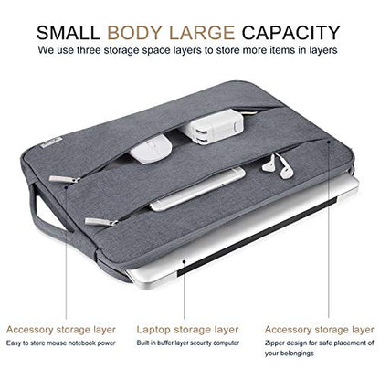 Voova 13 13.6 Inch Laptop Sleeve Case Compatible with MacBook Air 13 M1/M2/M3/M4 2020-2025, MacBook Pro 13/14, IPad Air/Pro 13, Waterproof Slim Computer Bag Cover with Handle, Grey - color: Grey, size: 12.6-13.6 Inch