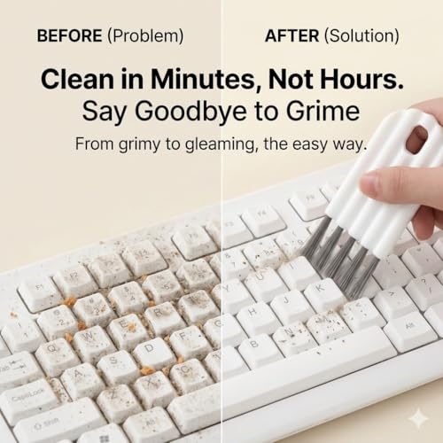 2-Pack Keyboard Cleaning Brush with Soft Bristles - Mini Gap & Slot Cleaning Brush for Electronics, Household Dusting, Window Tracks, and Kitchen Crevices - size: 2 Pack