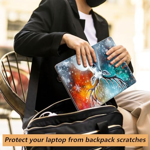 Laptop Skin Sticker for 12.1”-15.6“ Laptops (Fits 13”, 13.3”, 14”, 15”, 15.4”) | Protective Universal Reusable Vinyl Art Decal Cover | Waterproof & Scratch-Resistant-Christmas Deer - color: Christmas Deer