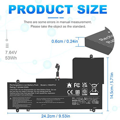 L15L4PC2 L15M4PC2 Laptop Battery Compatible with Lenovo Ideapad Yoga 710-11 710-14IKB 710-14ISK 710-15IKB 710-15ISK 710-151KB 710-14ISK-IFI 710-14ISK-ISE Series Notebook 5B10K90802 5B10K90778