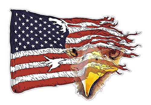 3 pcs American Bald Eagle Flag, 2 inches, Hard Hat Sticker Patriotic Worker Decal, Helmet Label, Laptop, Phone (2in) - size: 2in