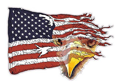 3 pcs American Bald Eagle Flag, 2 inches, Hard Hat Sticker Patriotic Worker Decal, Helmet Label, Laptop, Phone (2in) - size: 2in