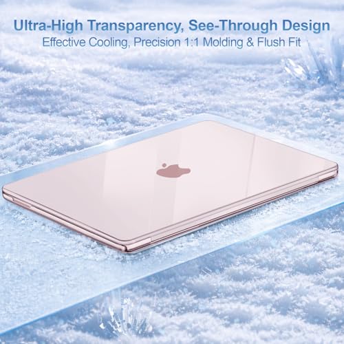 MOSISO Compatible with MacBook Neo Case 13 inch 2026 A3404 A18 Pro Chip | Scratch-Resistant Ultra-thin Protective Hard Shell Case Cover, Crystal Blush - color: Crystal Blush