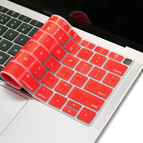 Se7enline for MacBook Pro 13/16 in Keyboard Cover 2019-2026,Gradient Green | Silicone Waterproof Dustproof Durable Washable Laptop Accessories US Layout 2023 2022 2021 2020 2019 2018,Red - color: Red
