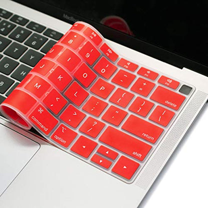 Se7enline for MacBook Pro 13/16 in Keyboard Cover 2019-2026,Gradient Green | Silicone Waterproof Dustproof Durable Washable Laptop Accessories US Layout 2023 2022 2021 2020 2019 2018,Red - color: Red