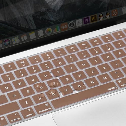 MOSISO Keyboard Cover Skin Compatible with MacBook Air 15 inch M3 M2 | A3114 A2941/Air 13.6 A3113 A2681/Pro 14/16 M4 M3 M2 M1, Caramel Brown - color: Caramel Brown