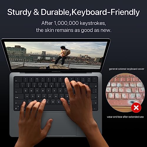 Soonjet Ultra Thin Keyboard Cover for MacBook Pro 14 16 & MacBook Air 13 15 | Premium TPU Protector for MacBook Pro 14/16 with M1-M5 Pro/Max Chips and MacBook Air 13/15 with M2-M5 Chips, US ANSI Layout - color: Translucent Tinted