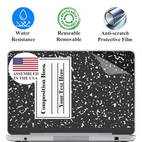 Custom Design Laptop Skin Sticker Cover Art Decal with Wrist Pad, Customize Your Text (15-15.6 Inch, Composition) - color: 3619, size: 15 - 15.6 Inch