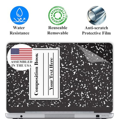 Custom Design Laptop Skin Sticker Cover Art Decal with Wrist Pad, Customize Your Text (13-13.5 Inch, Composition) - color: 3619, size: 13 - 13.5 Inch
