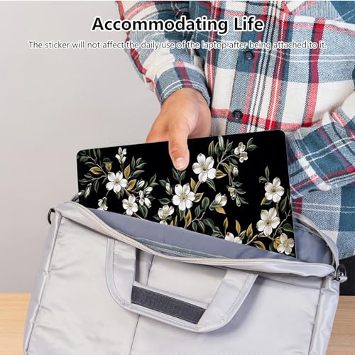 Universal Laptop Skin Sticker with 2 Wrist Pad Skins, Waterproof Scratch Resistant Vinyl Laptop Cover Decal, Cut to Fit for 11–15.6 Inch MacBook HP Dell Lenovo, Jasmine - color: Jasmine