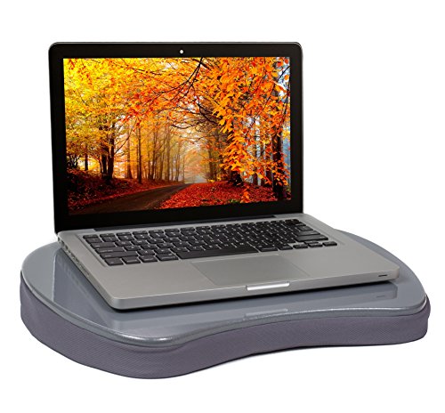 Sofia + Sam Mini Lap Desk with Memory Foam Cushion | Handle | Fits Laptops Up to 15" | Work from Home | Silver | Portable Travel Desk | Reading Writing and Coloring - color: Silver