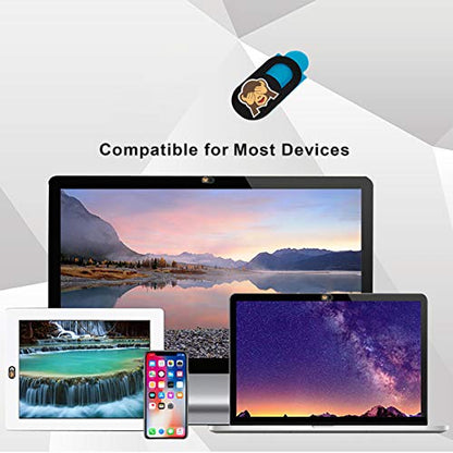 SIREG Webcam Cover Slide Ultra Thin - Cute Monkey Web Camera Cover fits Laptop,Tablet, Computer, Smartphone,Protect Your Privacy and Security,Strong Adhesive