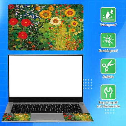 Universal Laptop Skin Sticker Decal for 11.6”12" 13" 13.3" 14" 15" 15.4" 15.6" Reusable Waterproof Scratch-Scratch Resistant Protective Vinyl Laptop Notebook Skin Stickers,Watercolor Flower Sunflower - color: Watercolor Flower Sunflower